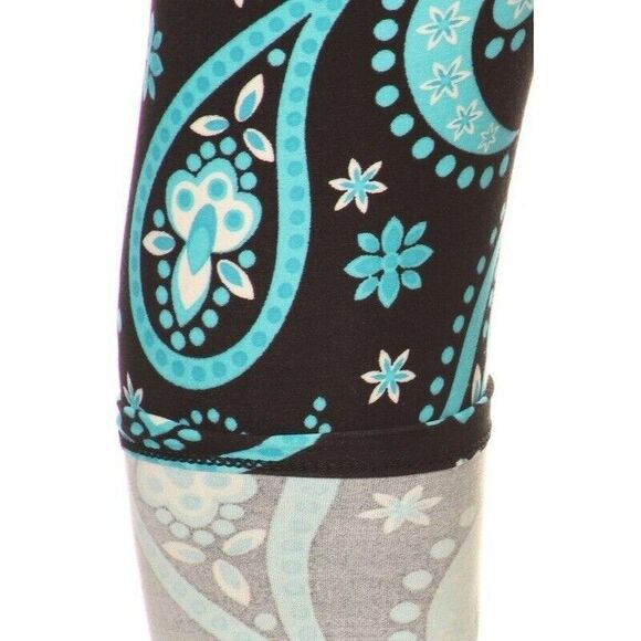 Plus Size Womens Paisley Print, High Waisted Leggings In A Fitted Style With And - Picture 4 of 7